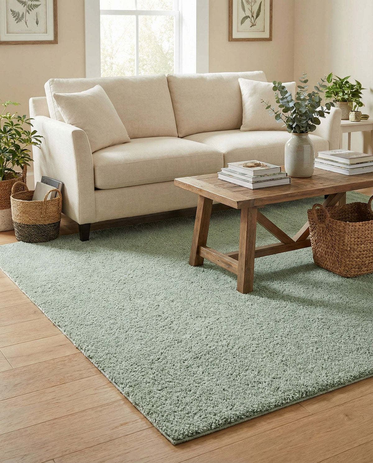 Solid Shag Seaside Collection Area Rug - Azure Cove (Sea Salt Blue) Rectangle Sea Salt Blue  lifestyle 7