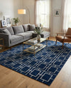 Hollywood Luxe Collection Area Rug -  Beverly (Navy Blue Silver) Rectangle Navy Blue Silver  lifestyle 11