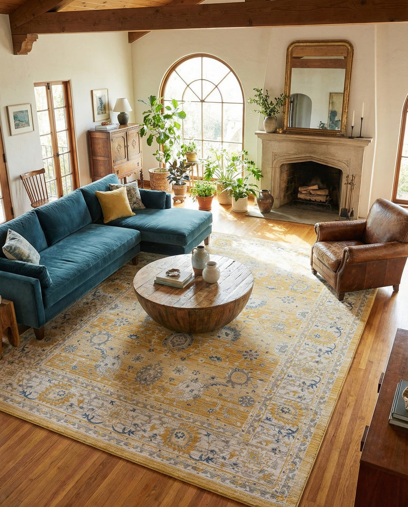 Savannah Series Collection Area Rug -  Beaufort Rectangle Tuscan Yellow  lifestyle 52