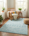 Marrakesh Lattice Collection Area Rug - Casablanca (Aqua) Rectangle Aqua  lifestyle 16