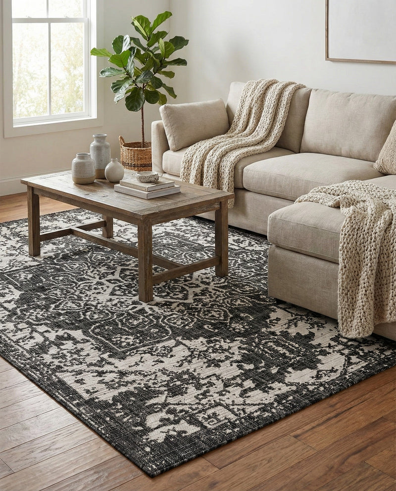 Urban Oasis Rugs Collection Area Rug -  Penthouse (Charcoal Gray) Rectangle Charcoal Gray  lifestyle 27