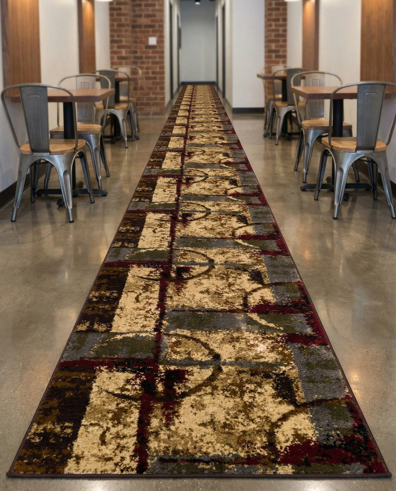 Bistro Lounge Collection Area Rug -  FlatWhite Runner Multi  lifestyle 46
