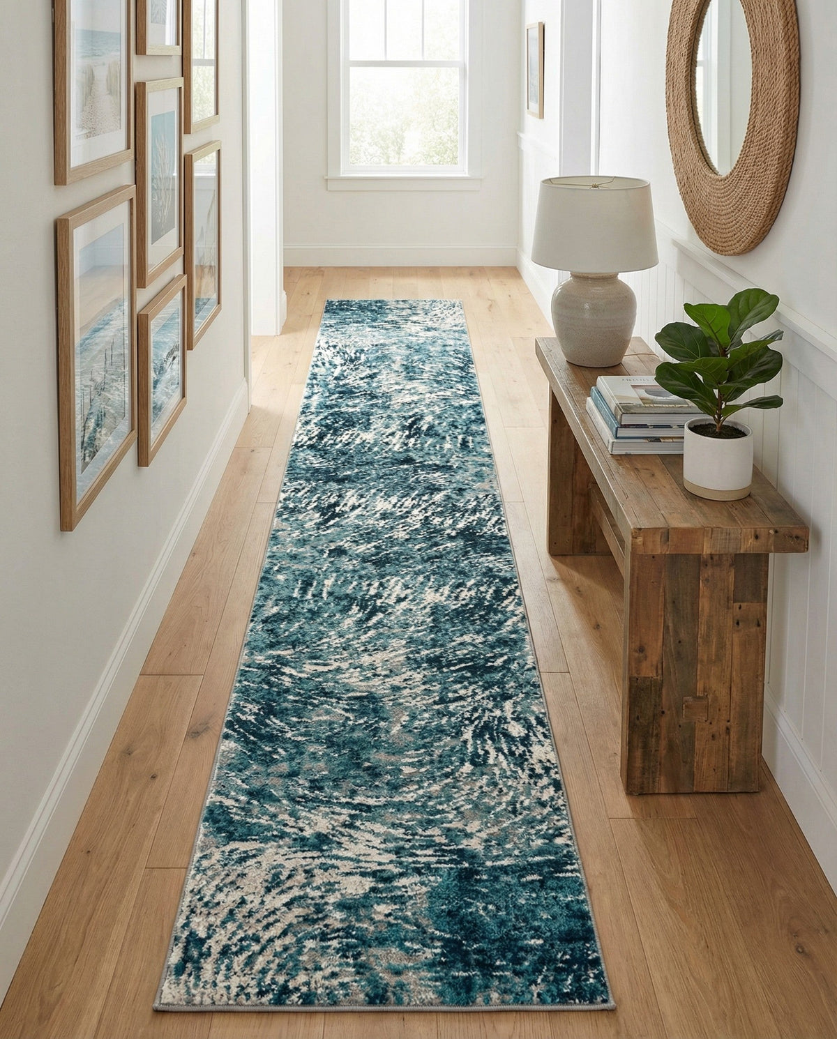Serenity Sands Collection Area Rug -  Quietshore Runner Blue  lifestyle 85