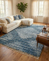 Tranquil Tides Shag Collection Area Rug -  Azure Rectangle Blue  lifestyle 43
