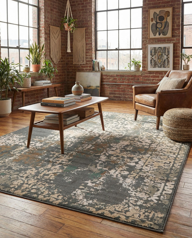 Gobi Sands Collection Area Rug - Dunhuang Rectangle Gray  lifestyle 11