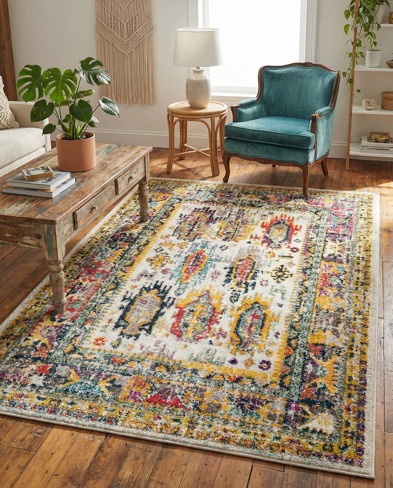 Brighton Terrace Collection Area Rug -  Portslade Rectangle Ivory  lifestyle 15
