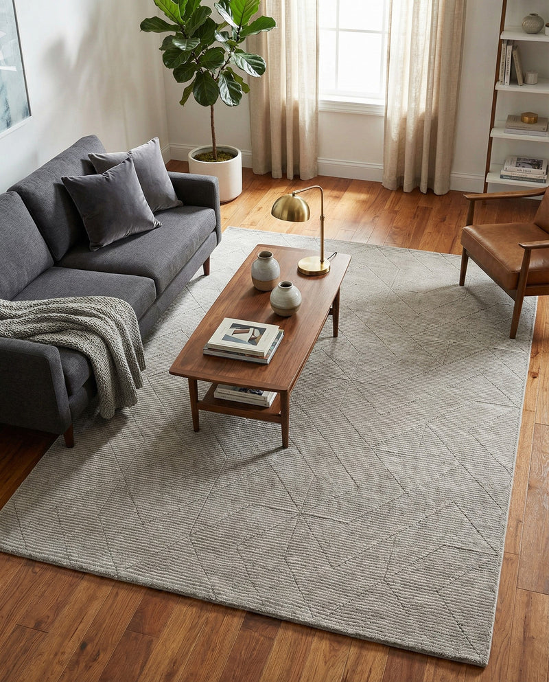 Nordic Loom Geometric Collection Area Rug - Oslo Rectangle Steel gray  lifestyle 21