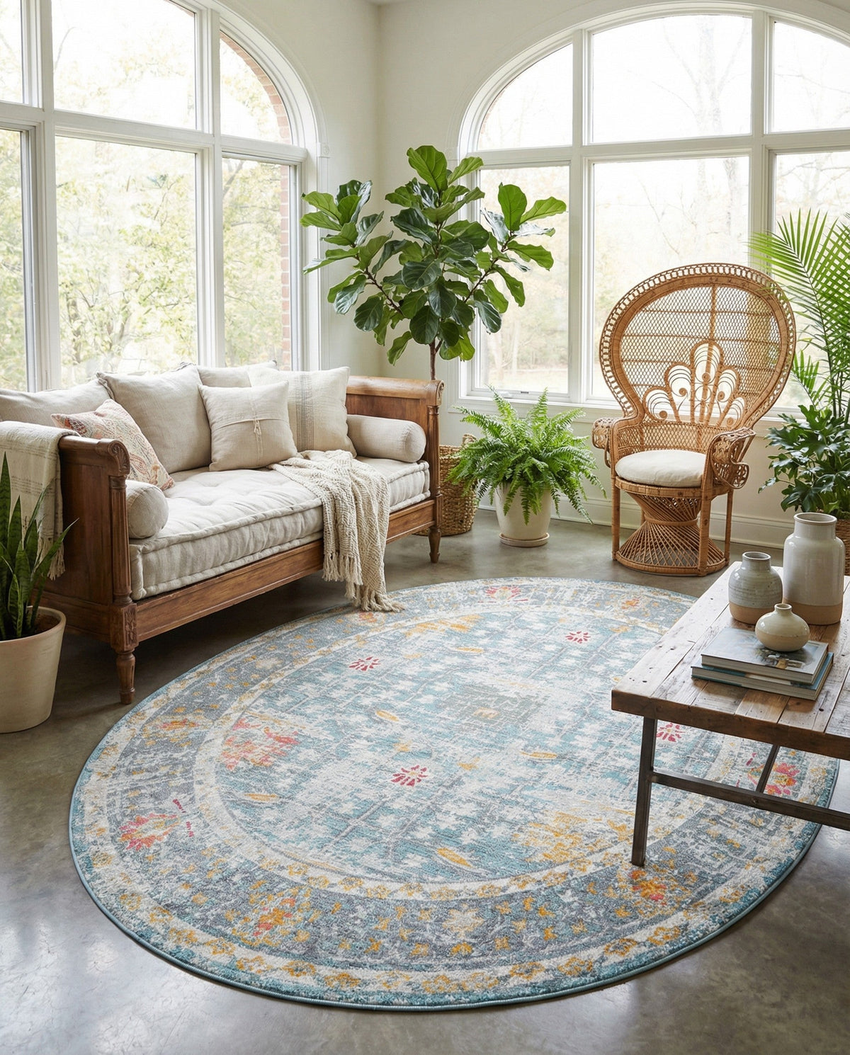Arcadia Rugs Collection Area Rug -  Olympus Oval Blue  lifestyle 142