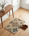 Benares Handwoven Jute Collection Area Rug - Ganges Rectangle Blue and Green  lifestyle 7