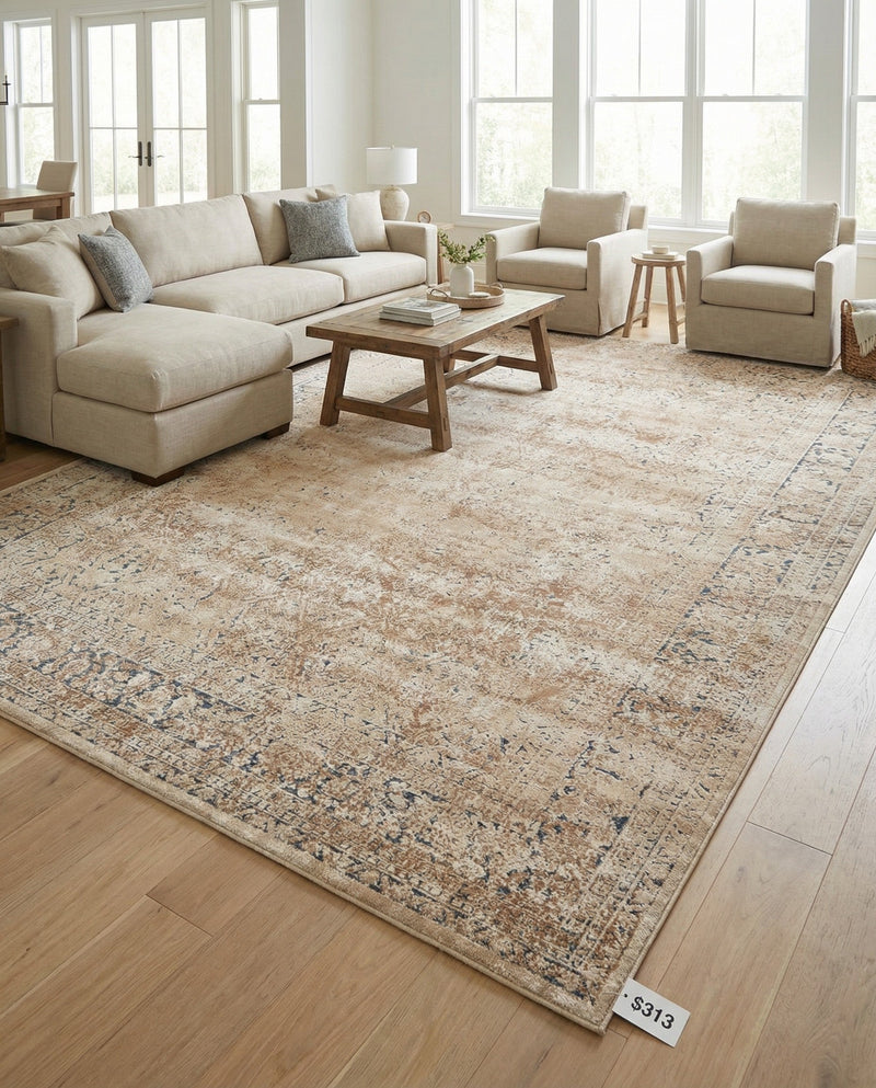 Coastal Manor Collection Area Rug -  Marina Rectangle Beige  lifestyle 44
