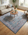 Zahara Oasis Collection Area Rug -  Marrakech Square Blue  lifestyle 73