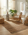 Coastal Haven Jute Collection Area Rug - Malibu Rectangle Sepia Brown  lifestyle 24
