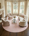 Berkshire Estate Collection Area Rug - Windsor (English Rose) Round English Rose  lifestyle 33