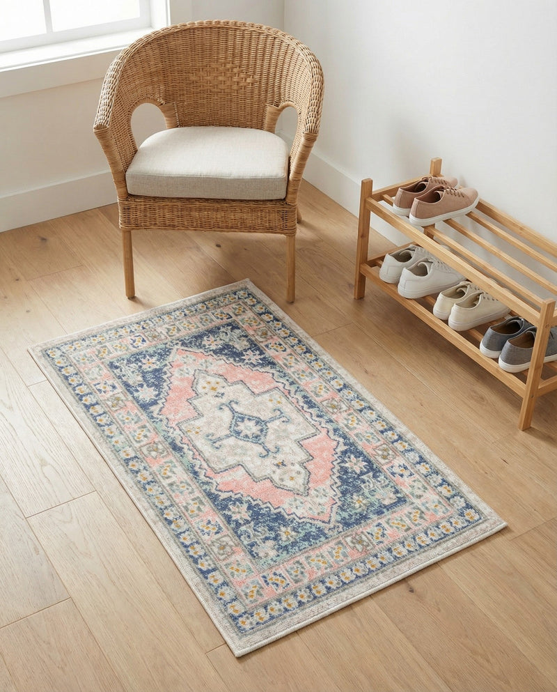 Savannah Series Collection Area Rug -  Augusta (French Blue) Rectangle French Blue  lifestyle 9