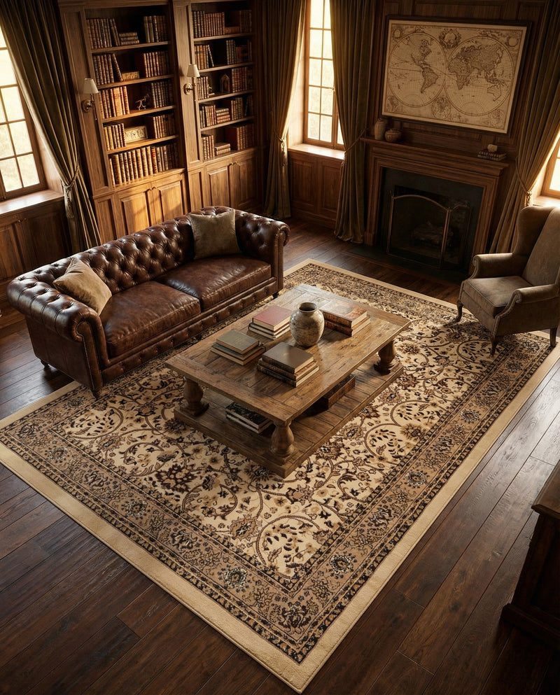 Isfahan Elegance Collection Area Rug - Naghsh-e Jahan (Ivory) Rectangle Ivory  lifestyle 30