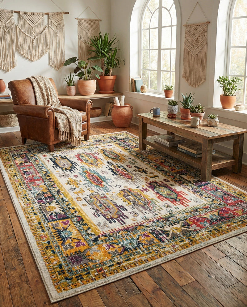 Brighton Terrace Collection Area Rug -  Portslade Rectangle Ivory  lifestyle 29