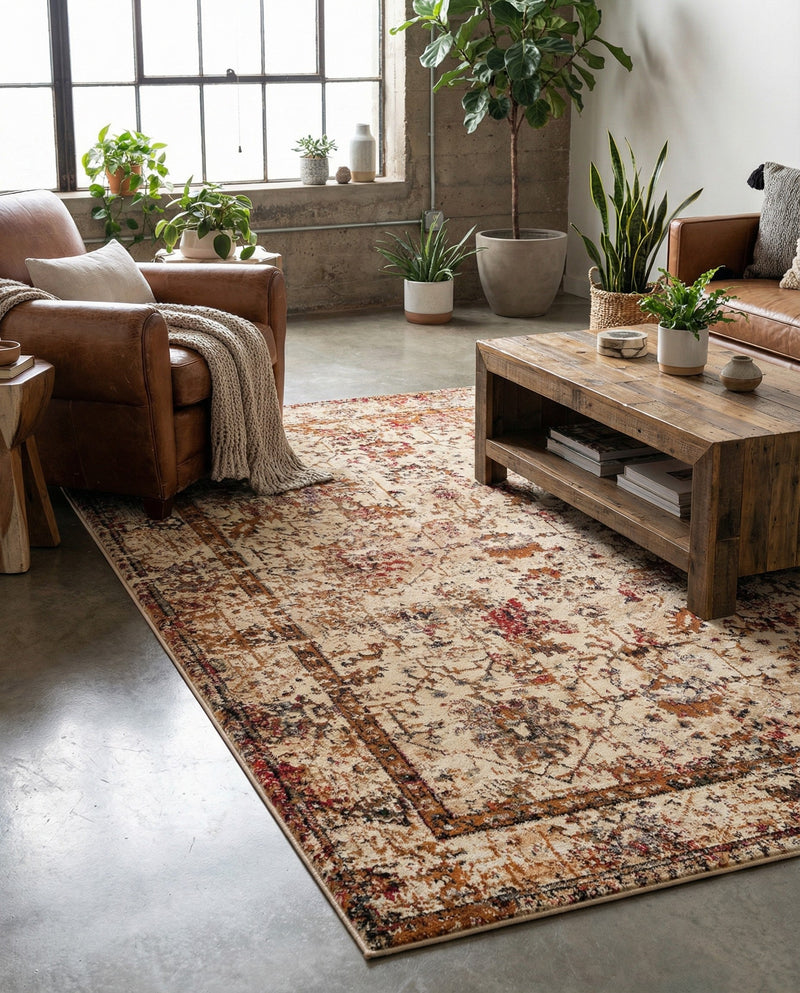 Neptune Elegance Collection Area Rug -  Galatea (Beige Cream) Rectangle Beige Cream  lifestyle 16
