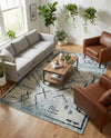 Aegean Elegance Washables Collection Area Rug - Santorini Rectangle Ivory Gray  lifestyle 57