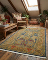 Persian Elegance Collection Area Rug -  Khorramabad Rectangle Navy Blue  lifestyle 15