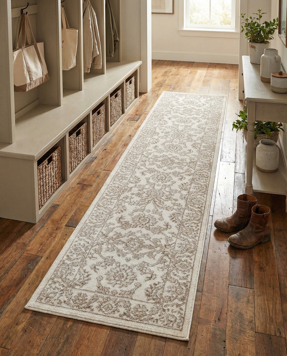 Savannah Elegance Collection Area Rug - Augusta (Ivory) Runner Ivory  lifestyle 82