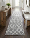 Marrakech Lattice Collection Area Rug - Medina (Gray) Runner Gray  lifestyle 47