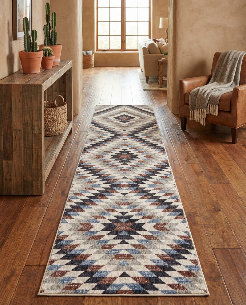 Desert Modern Eco Rug Series Collection Area Rug - Sedona Runner Multi  lifestyle 41