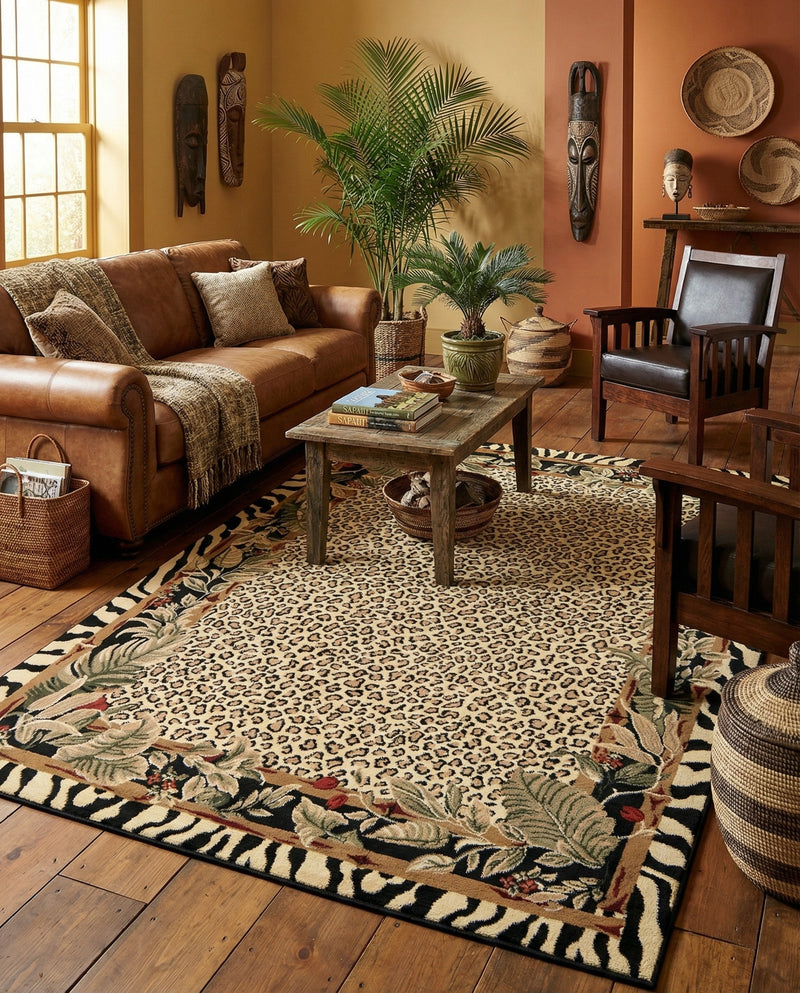 Savannah Sojourn Collection Area Rug -  Moremi Rectangle Cream  lifestyle 20