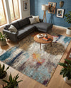 Chromatic Oasis Collection Area Rug -  Azure Rectangle Beige  lifestyle 29