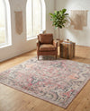 Vintage Memories Collection Area Rug - Echoes Square Beige pink  lifestyle 80
