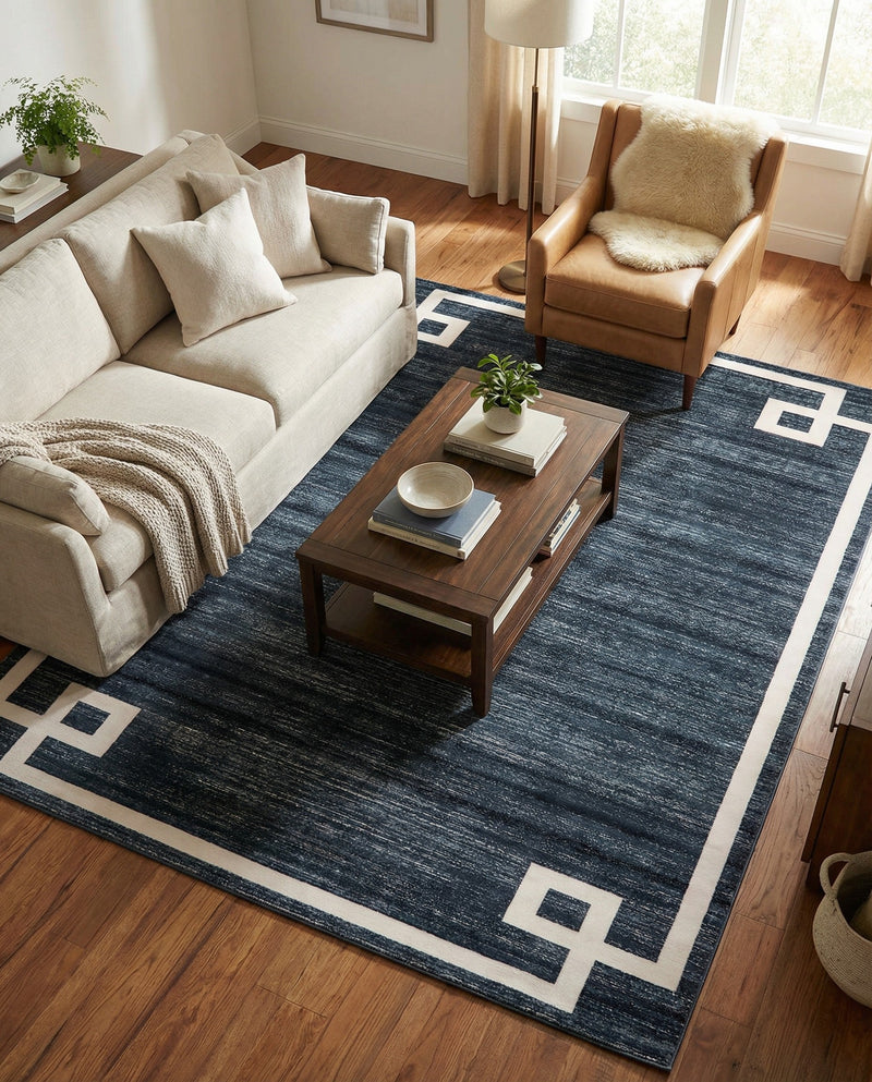 Metro Heights Collection Area Rug -  Bronx Rectangle Navy Blue  lifestyle 14