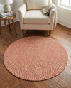 Highland Woven Jute Collection Area Rug - Glenmore (Rust Red) Round Rust Red  lifestyle 62
