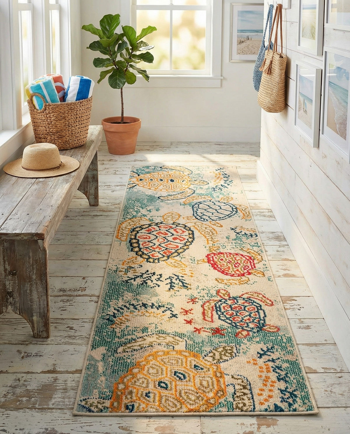 Sorrento Shores Collection Area Rug -  Massa Runner Beige  lifestyle 108