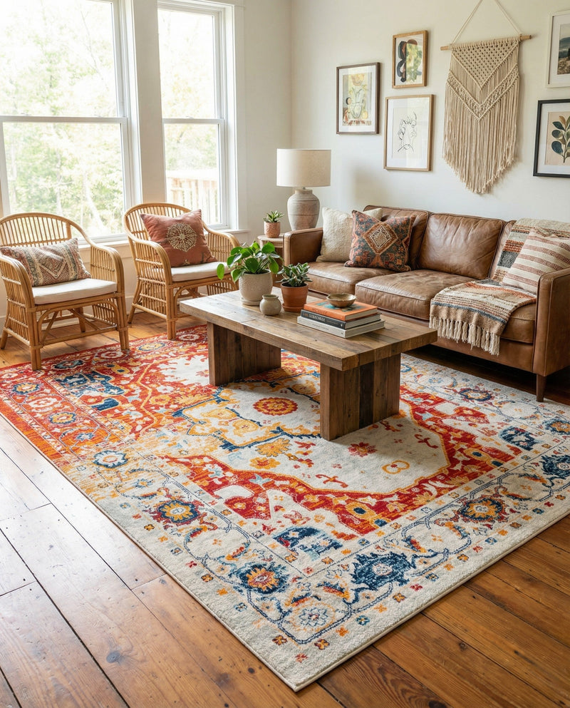 Parisian Elegance Collection Area Rug - Versailles (Rust Red) Rectangle Rust Red  lifestyle 12