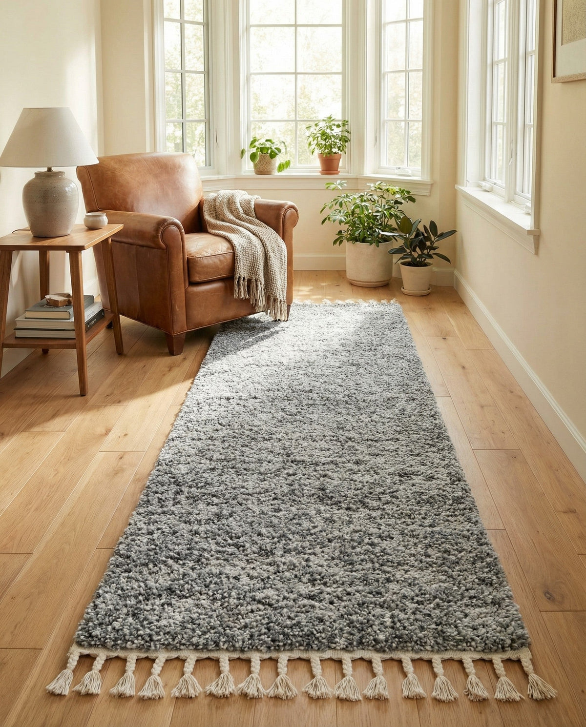 Cozy Cove Shag Collection Area Rug -  Harbor Runner Gray  lifestyle 162