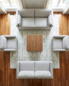 Marrakesh Lattice Collection Area Rug - Casablanca (Ivory Aqua) Square Ivory Aqua  lifestyle 38
