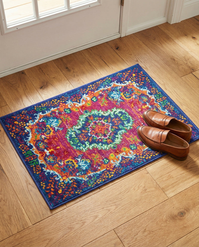 Caribbean Cove Collection Area Rug -  Nevis Rectangle Fuchsia  lifestyle 32