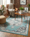Beverly Grove Collection Area Rug - Melrose (Aqua) Rectangle Aqua  lifestyle 7