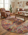 Sierra Collection Area Rug -  Catalina Round Multi  lifestyle 55