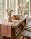 Woven Seaside Jute Collection Area Rug - Savannah (Light Pink) Table Runner Light Pink  lifestyle 76