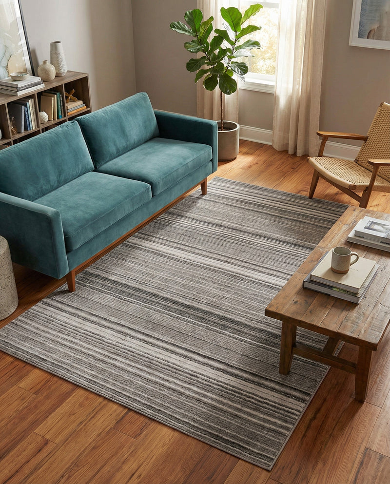 Jewel Oasis Collection Area Rug - Sapphire (Gray) Rectangle Gray  lifestyle 11