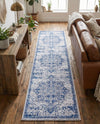 Baroque Era Collection Area Rug - Versailles (Gray Blue) Runner Gray Blue  lifestyle 66