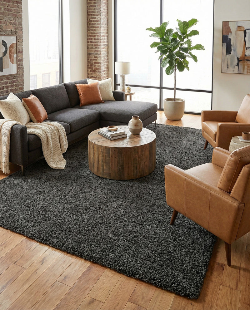 Plush Oasis Collection Area Rug - Serenity (Graphite Gray) Rectangle Graphite Gray  lifestyle 19