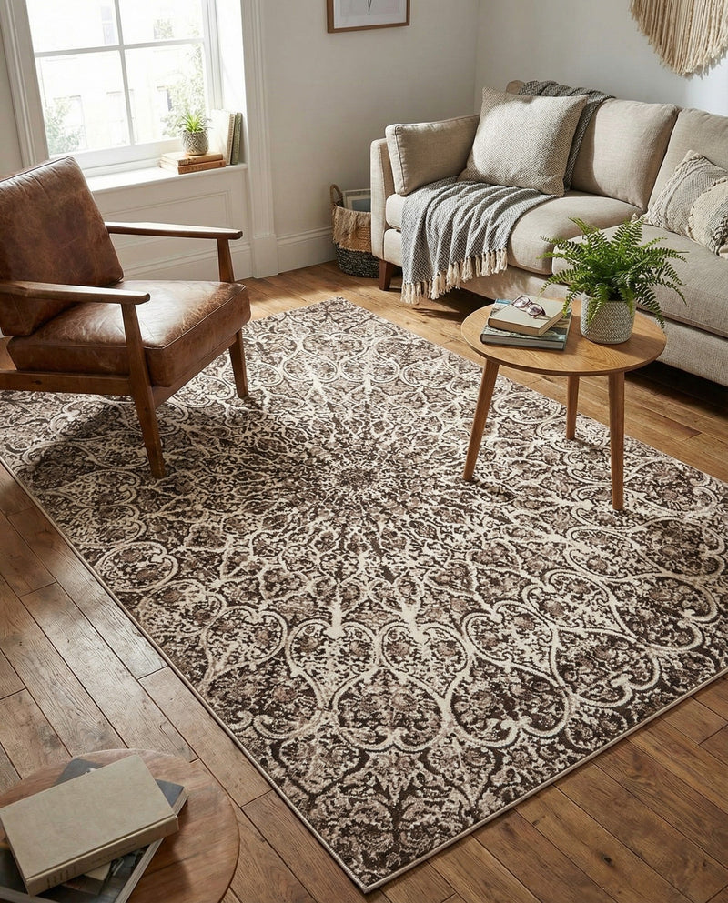 Riviera Elegance Collection Area Rug -  Eze Rectangle Brown  lifestyle 26