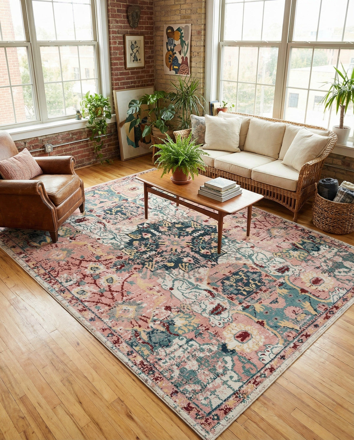 Savannah Elegance Collection Area Rug -  Azalea Rectangle Pink  lifestyle 36
