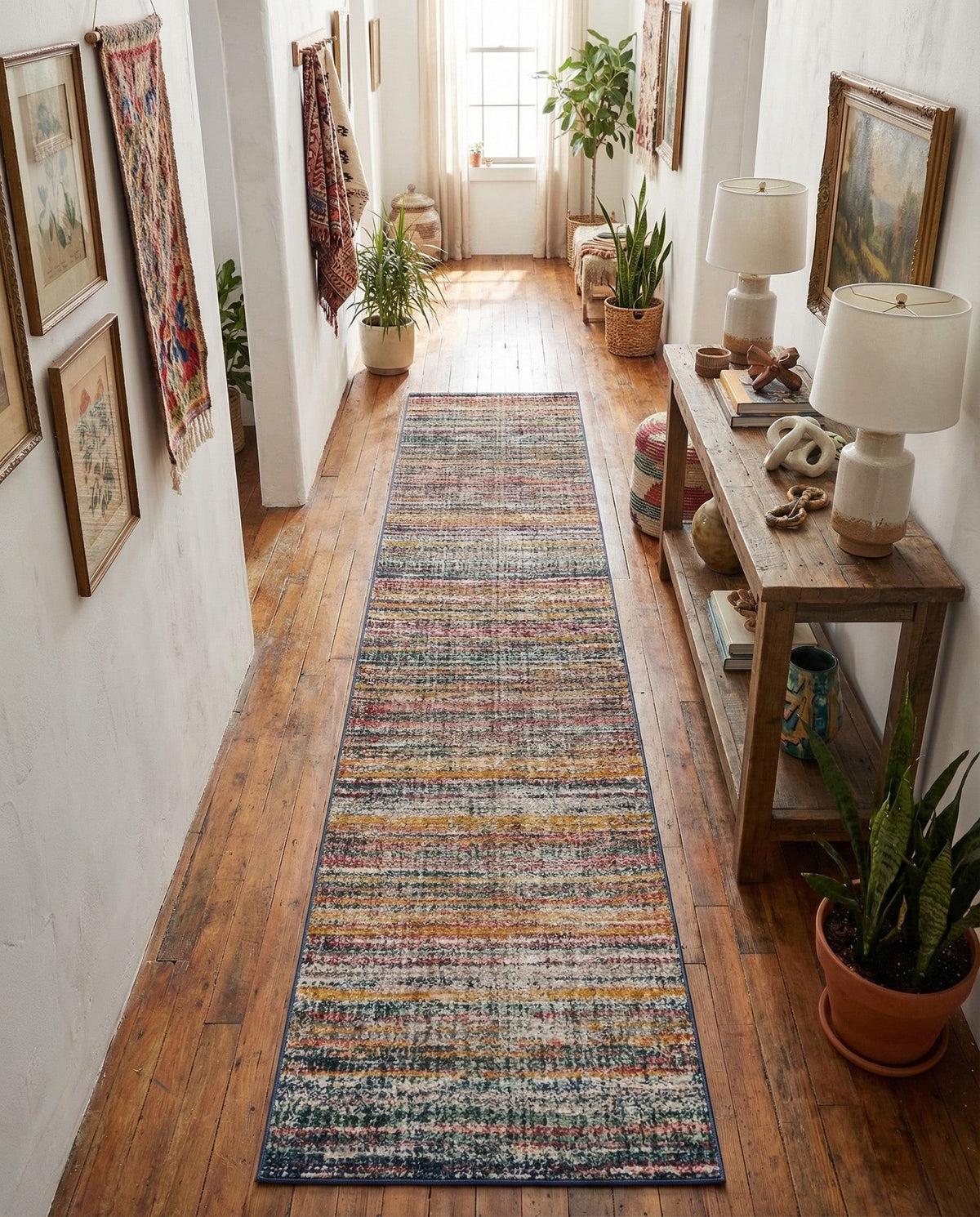 Jewel Oasis Collection Area Rug - Sapphire (Multi) Runner Multi  lifestyle 69
