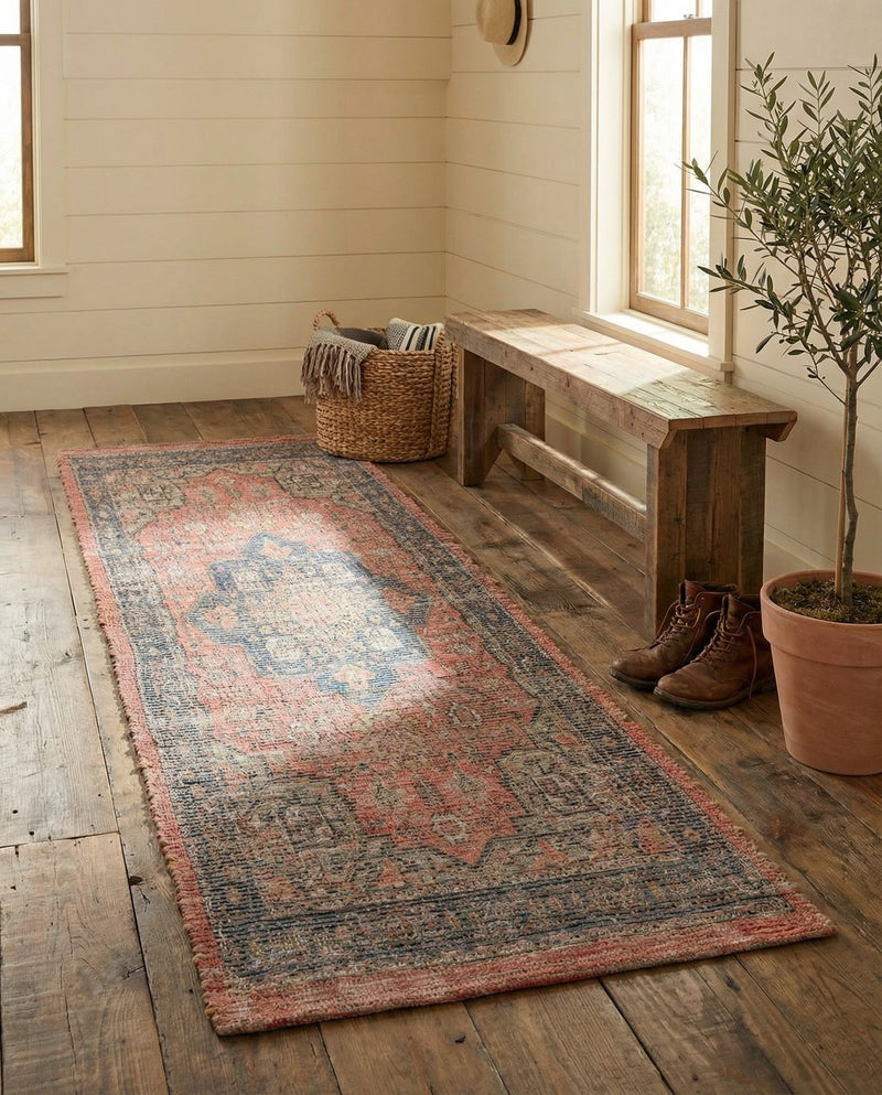Savannah Threads Collection Area Rug -  Negev Runner Antique Red  lifestyle 44