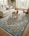 Persian Elegance Collection Area Rug -  Shiraz Rectangle Blue  lifestyle 15