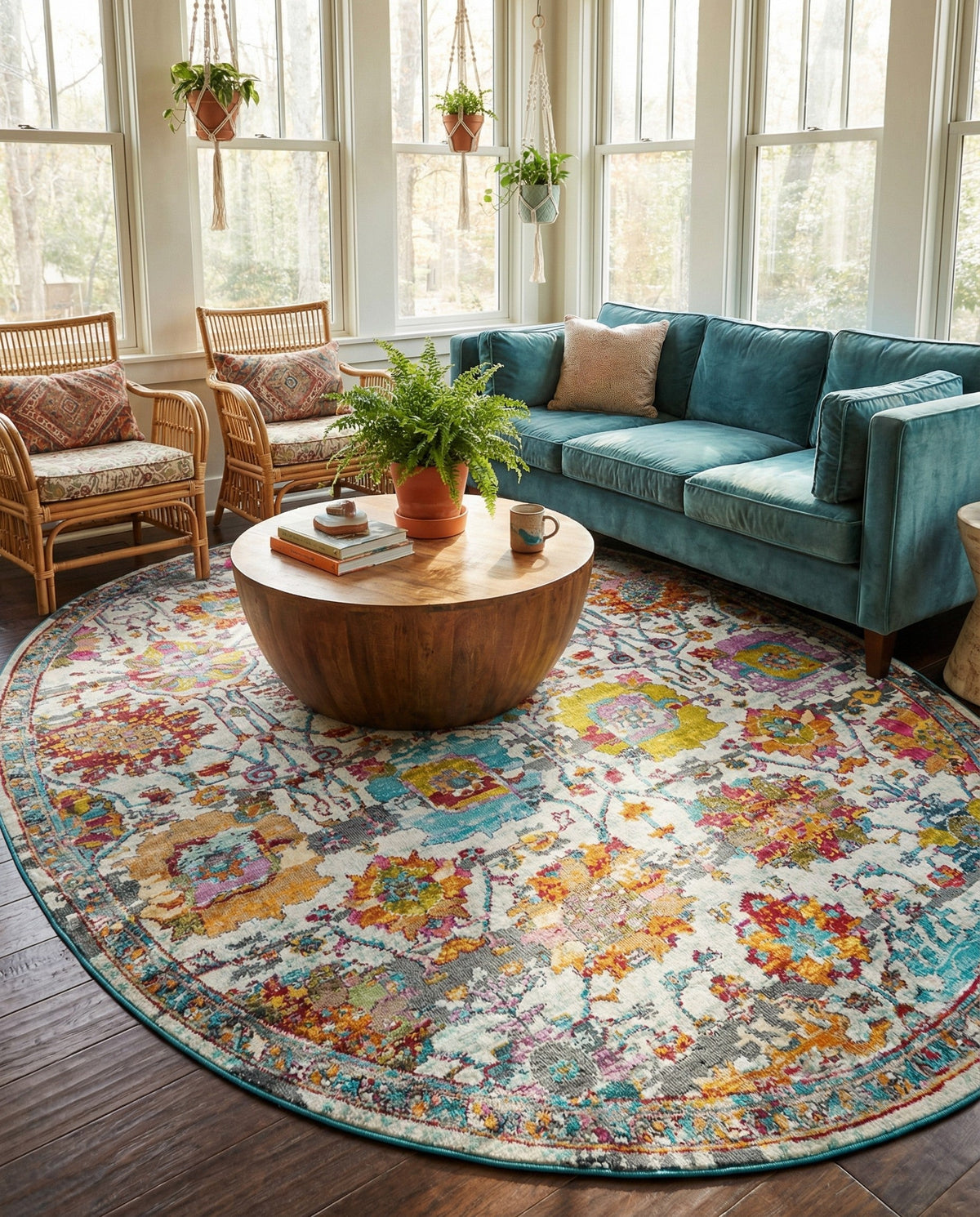 Arcadia Rugs Collection Area Rug -  Elysium Oval Multi  lifestyle 66