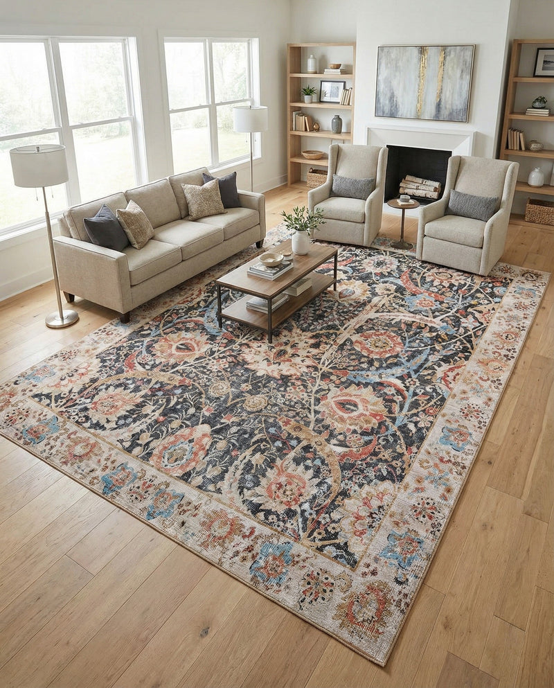 Heritage Elegance Collection Area Rug -  Topkapi Rectangle Black  lifestyle 35