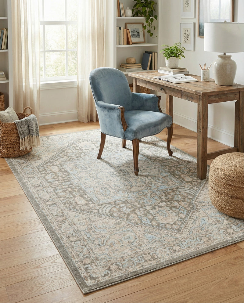 Savannah Series Collection Area Rug - Charleston (Cloud Gray) Rectangle Cloud Gray  lifestyle 7